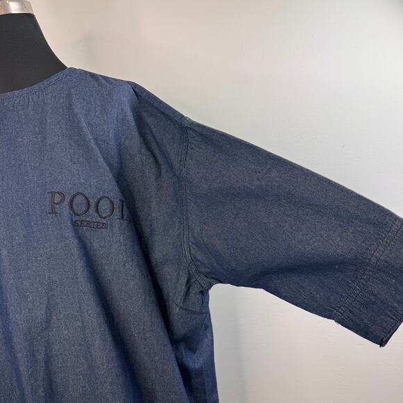 Studio TOMBOY Pool Series Navy Blue T-Shirt Dress Denim Drop Shoulder Back Zip - Picture 5 of 7